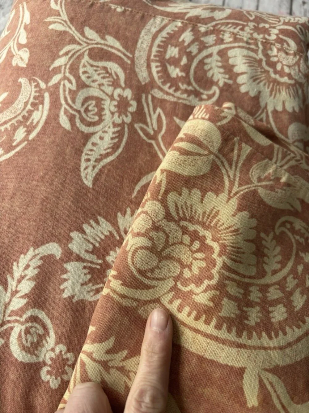 Pottery Barn Alessandra Duvet Cover Terra Cotta Orange Ivory Full‎ Queen 2 Shams